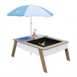 Masuta copii 2 in 1- Spatiu de joaca Linda pentru Gradina - Cuite cu Nisip Chiuveta cu Apa si Umbrala Axi